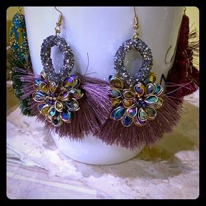 Earrings/Handmade/purple and multicolor